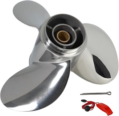 10 1/4X13 المروحة غير القابل للصدأ لـ Tohatsu/Nissan 25HP/30HP Outboards Prop 10 Spline Tooth، RH in Kuwait