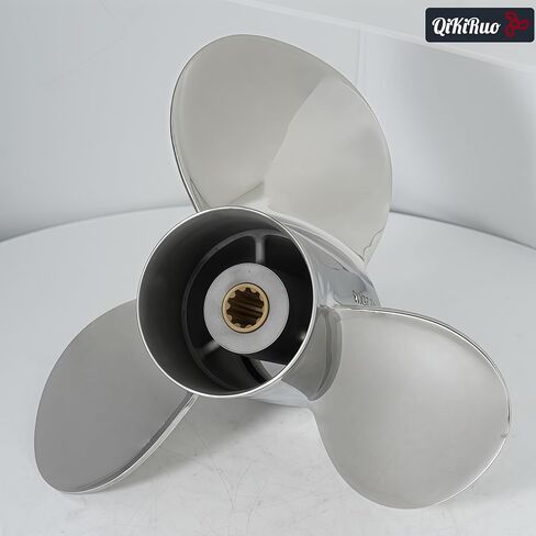 10 1/4X13 المروحة غير القابل للصدأ لـ Tohatsu/Nissan 25HP/30HP Outboards Prop 10 Spline Tooth، RH in Kuwait