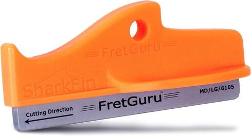FretGuru SharkFin غيتار ملف التتويج | ملف Luthier Fret الاحترافي | التحكم المريح من أعلى إلى أسفل | D.I. هندسة | تيجان رفيعة للغاية للجيتار والباس | إم دي/إل جي/إكس إل in Kuwait