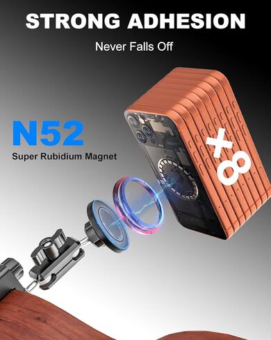 Magnetic Guitar Phone Holder [Strong Magnet] Metal Adjustable Arm Guitar Phone Mount, Magnetic Phone Holder for Guitars, Ukuleles, Basses, Fits iPhone 17 Pro Max 16 Plus Android Smartphone in Kuwait