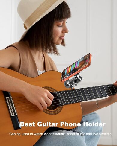 Magnetic Guitar Phone Holder [Strong Magnet] Metal Adjustable Arm Guitar Phone Mount, Magnetic Phone Holder for Guitars, Ukuleles, Basses, Fits iPhone 17 Pro Max 16 Plus Android Smartphone in Kuwait