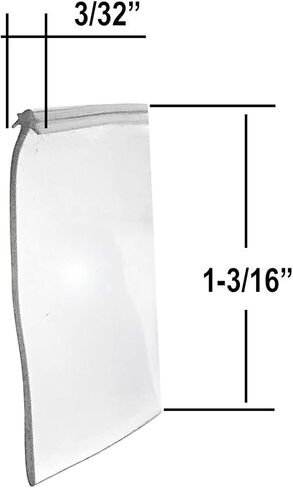 Gordon Glass® باب دش بإطار من الفينيل الناعم، سدادة من الفينيل الناعم، شكل إدراج نجمة، طول 36 بوصة، ارتفاع الشريط 1-3/16 بوصة، شفاف، إدراج طرف نجمة 3/32 بوصة in Kuwait