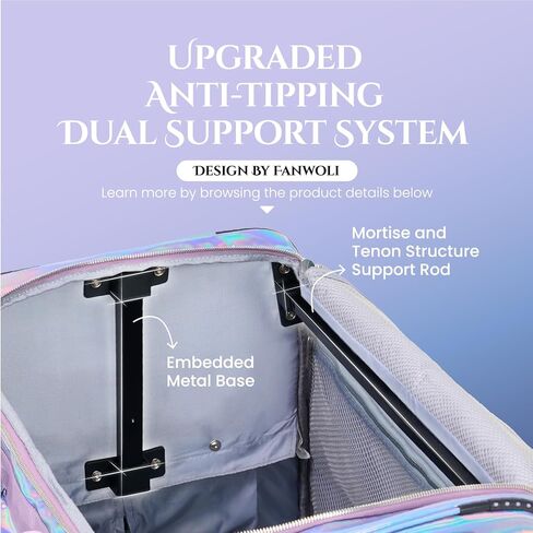 Fanwoli 23" Dance Bag with Garment Rack | Prism-Glowing Collection | Waterproof Iridescent Fabric | Ideal Competition Duffle Bag for Dancer Cheerleader Little Princess | Mermaid Seablue in Kuwait