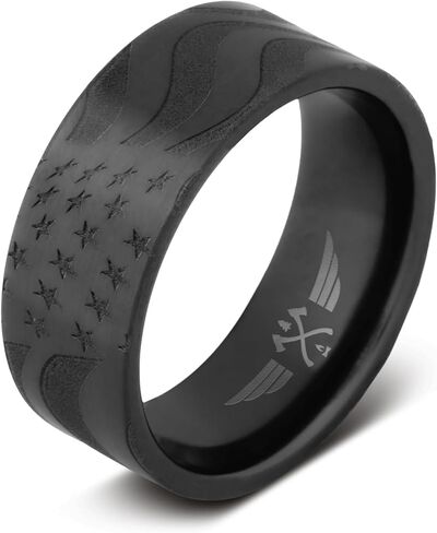 Manly Bands: Men's Military Wedding Bands and Rings - Made From Authentic Historical Materials - WW2, B17 Bomber, B52 - Crafted for Active Duty, Veterans and Civilians - Free Silicone Ring Included in Kuwait
