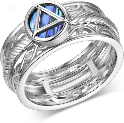 Tree of Life Sobriety Ring S925 Sterling Silver Alcoholics Anonymous Ring AA Symbol Recovery Jewelry Sobriety Gifts for Women Men in Saudi Arabia