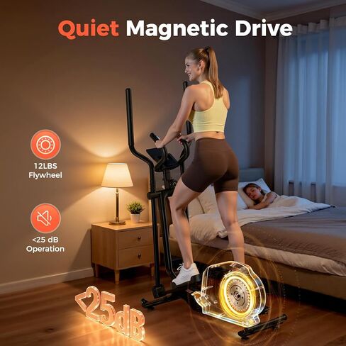 YOSUDA ​​آلة بيضاوية مدمجة فقط 2 قدم مربع، 15 بوصة قابلة للطي بيضاوية الشكل للمنزل، آلة تمارين بيضاوية قابلة للطي، مدرب بيضاوي الشكل مع 16 مستوى مقاومة مغناطيسية in Kuwait