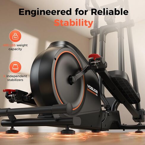 YOSUDA ​​آلة بيضاوية مدمجة فقط 2 قدم مربع، 15 بوصة قابلة للطي بيضاوية الشكل للمنزل، آلة تمارين بيضاوية قابلة للطي، مدرب بيضاوي الشكل مع 16 مستوى مقاومة مغناطيسية in Kuwait