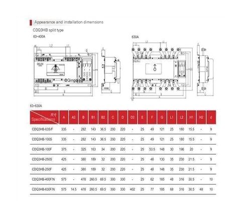 Dual Power Supply Automatic Transfer Switch CDQ3HB 400F4P 315A Dual Power Supply Switching Unit Integrated in Saudi Arabia