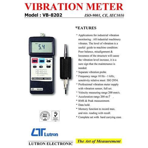 VB‑8202 Vibrometer/Vibration Analysis Meter/Digital Vibration Tester – Accurate Industrial Machine Monitoring, Large Display, Data Hold, RS‑232 for Equipment Diagnostics, Motors. in Kuwait