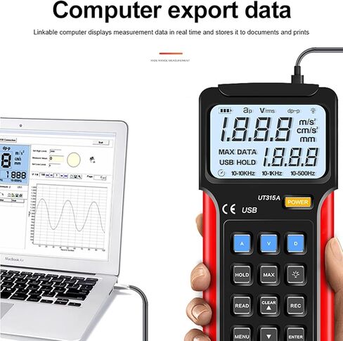 Portable Vibration Analyzer, Digital Vibration Meter with LCD Display and Highly Sensitive Probe, Store Data, for Vibration Acceleration, Velocity and Displacement Measurement in Kuwait