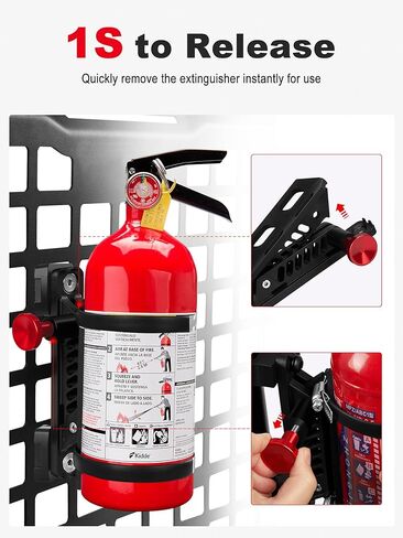 ZIDIYORUO MOLLE Panel Fire Extinguisher Mount Kit Fits 1"-2" Rigid MOLLE Panel Holes, Quick Release Car Fire Extinguisher Mount Holder with 4 Clamps for Vehicles MOLLE Panle Accessories in Saudi Arabia