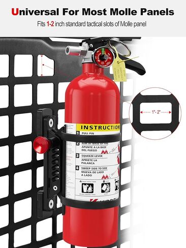 ZIDIYORUO MOLLE Panel Fire Extinguisher Mount Kit Fits 1"-2" Rigid MOLLE Panel Holes, Quick Release Car Fire Extinguisher Mount Holder with 4 Clamps for Vehicles MOLLE Panle Accessories in Saudi Arabia