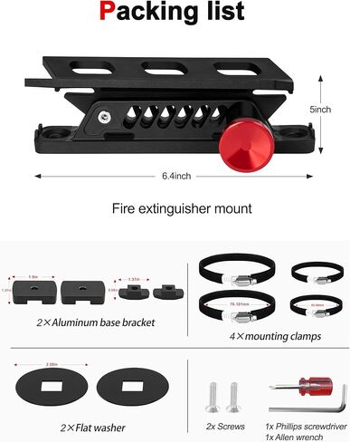 ZIDIYORUO MOLLE Panel Fire Extinguisher Mount Kit Fits 1"-2" Rigid MOLLE Panel Holes, Quick Release Car Fire Extinguisher Mount Holder with 4 Clamps for Vehicles MOLLE Panle Accessories in Saudi Arabia