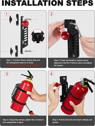 ZIDIYORUO MOLLE Panel Fire Extinguisher Mount Kit Fits 1"-2" Rigid MOLLE Panel Holes, Quick Release Car Fire Extinguisher Mount Holder with 4 Clamps for Vehicles MOLLE Panle Accessories in Saudi Arabia