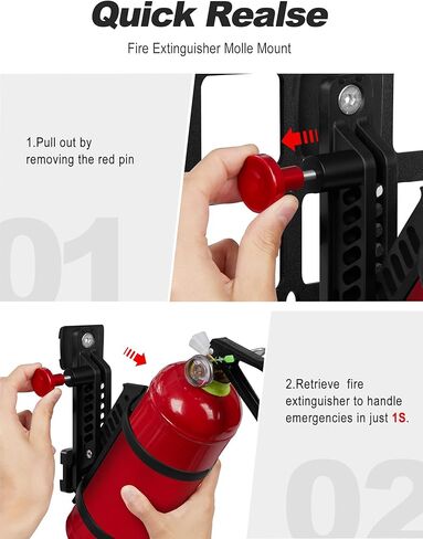 NILKATSS MOLLE Fire Extinguisher Mount Kit - Quick Release Bracket for Tactical Panels, Trucks & Vehicles, Fits 1-2" Slots/Holes - Rigid MOLLE Plate Holder for Fire Extinguisher & Gear Accessories in Kuwait