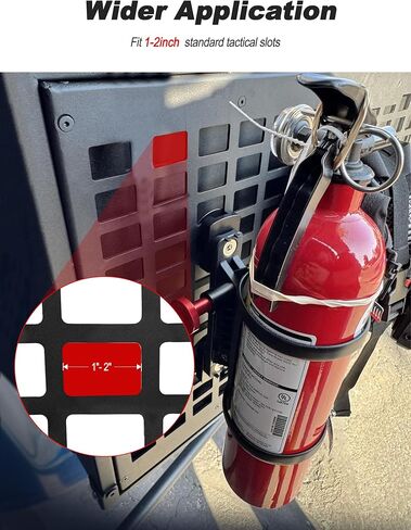 NILKATSS MOLLE Fire Extinguisher Mount Kit - Quick Release Bracket for Tactical Panels, Trucks & Vehicles, Fits 1-2" Slots/Holes - Rigid MOLLE Plate Holder for Fire Extinguisher & Gear Accessories in Kuwait