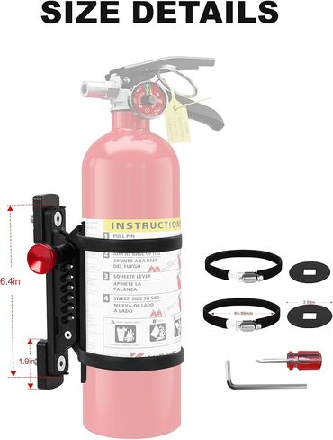 NILKATSS MOLLE Fire Extinguisher Mount Kit - Quick Release Bracket for Tactical Panels, Trucks & Vehicles, Fits 1-2" Slots/Holes - Rigid MOLLE Plate Holder for Fire Extinguisher & Gear Accessories in Kuwait