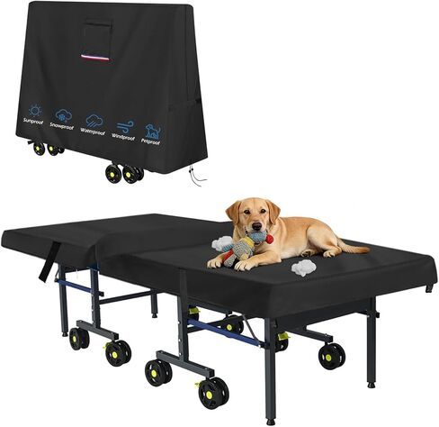 Ping Pong Table Cover Outdoor Waterproof,Table Tennis Cover Fits Both Folding and Flat Tables (Flat Size-9x5 FT) with Waterproof Seal, Includes Organize Bag for Indoor and Outdoor Use in Kuwait