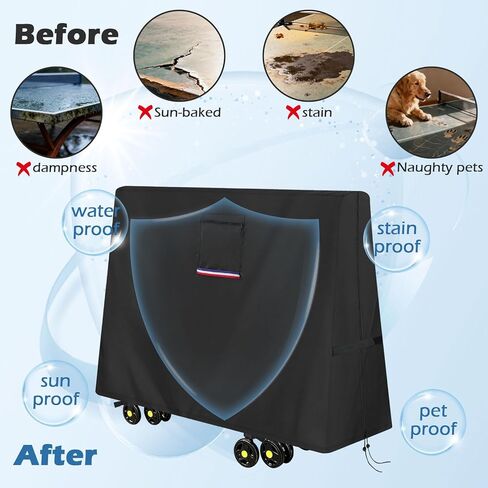 Ping Pong Table Cover Outdoor Waterproof,Table Tennis Cover Fits Both Folding and Flat Tables (Flat Size-9x5 FT) with Waterproof Seal, Includes Organize Bag for Indoor and Outdoor Use in Kuwait