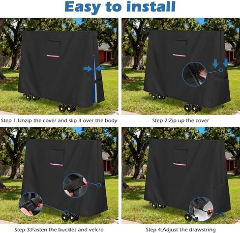 Ping Pong Table Cover Outdoor Waterproof,Table Tennis Cover Fits Both Folding and Flat Tables (Flat Size-9x5 FT) with Waterproof Seal, Includes Organize Bag for Indoor and Outdoor Use in Kuwait