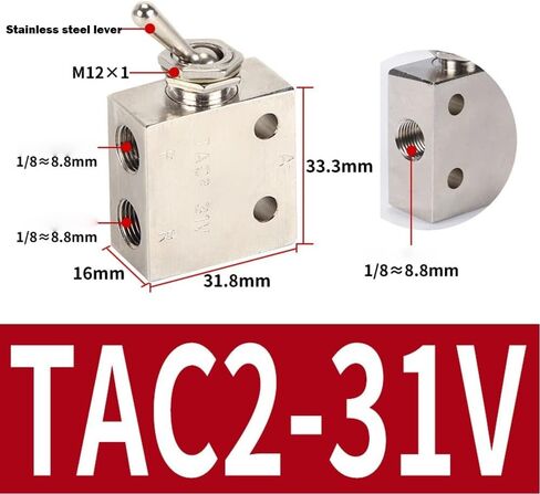 2PACK TAC2 31V TAC2-31V 1/8" Air Pneumatic 2 Position 3 Way Switch Knob Valve in Saudi Arabia