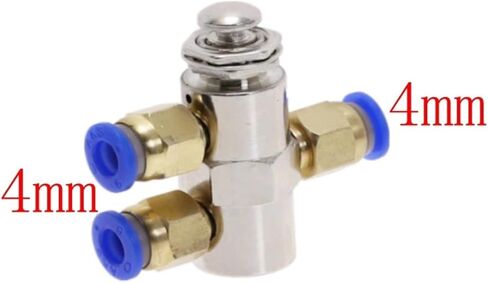 صمام العادم 2 موضع 5 طرق تشغيل/إيقاف M5 مفتاح ضغط على زر TAC-4P صمام ميكانيكي هوائي هوائي مع تركيبات (مع تركيب 4 مم) in Kuwait