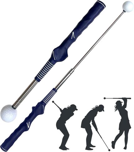 Retractable Golf Swing Training Aid, Golf Grip Trainer with Rhythm Click Sound, Strength and Tempo Trainer for Chipping and Full Swings in Saudi Arabia