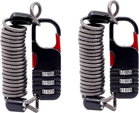 كابل أقفال السفر قابل للسحب، قفل صغير على الجليد مع مجموعة، مجموعة قفل صغيرة مع سلك للأمتعة، حقيبة الظهر، حقيبة السفر، عربة الأطفال، معدات التزلج، خوذة دراجة نارية مضادة للسرقة in Kuwait