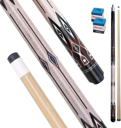 عصا بلياردو من ألياف الكربون/خشب القيقب الكندي مقاس 58 بوصة 20 أونصة، عصا بلياردو احترافية مع وصلة دبوس مقاس 3/8×8/5/16×18 وطرف 13 مم، عصي حمام السباحة للبالغين أو الاستخدام المنزلي للاعبي البلياردو in Kuwait