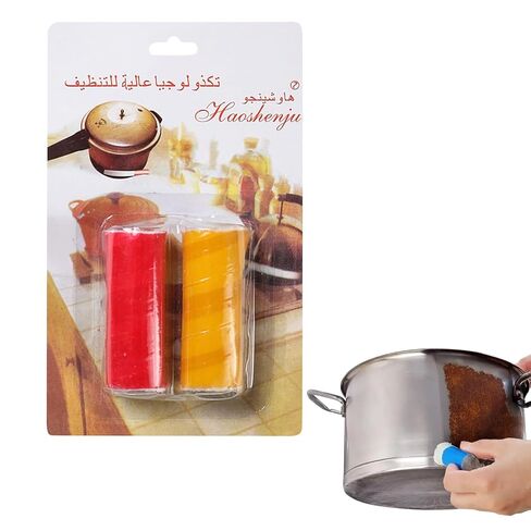 2Pcs Pot Rust Removal Cleaning Brush, Cookware Cleaning Stick, Stain Remover Magic for Pans Rust Removal Kitchen Tools, Random Color in Saudi Arabia