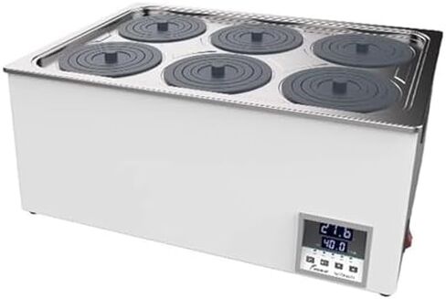 Digital Thermostatic Water Bath, 8 Holes Electric Heating Lab Equipment with Timer, Anti-Dry Burn Protection, Stainless Steel Interior for Scientific Experiments in Saudi Arabia