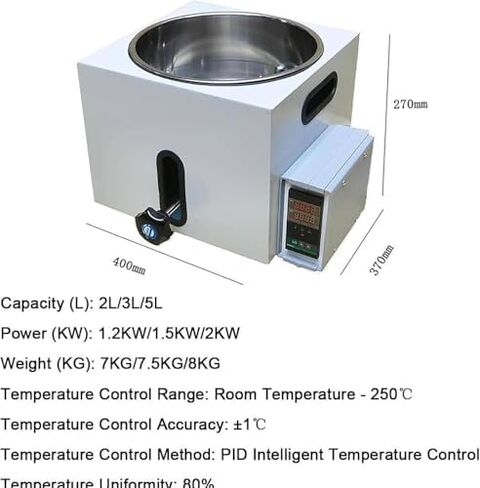 3L Lab Digital Water Bath Thermostatic Heater - Stainless Steel Liner, Precise Temperature Control, Laboratory Heating Device for Experiments, Ideal for Scientific Research in Saudi Arabia