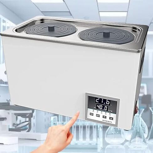 Digital Thermostatic Lab Water Bath Heater, Precise 0.01℃ Temperature Control, Scientific Electric Water Bath with Digital Display & Protective Lid for Research and Experiments in Kuwait
