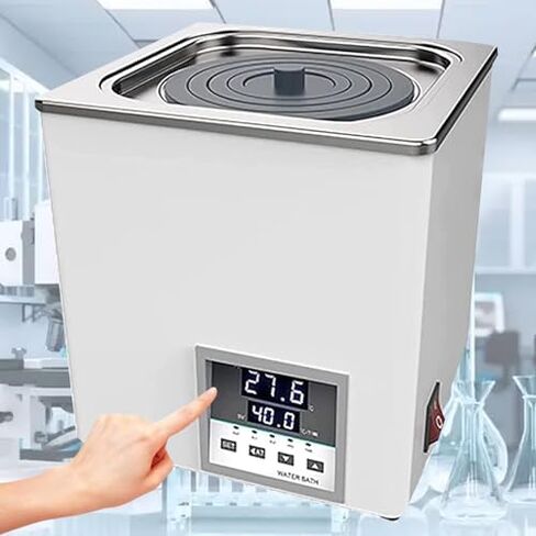 Digital Thermostatic Lab Water Bath Heater, Precise 0.01℃ Temperature Control, Scientific Electric Water Bath with Digital Display & Protective Lid for Research and Experiments in Saudi Arabia
