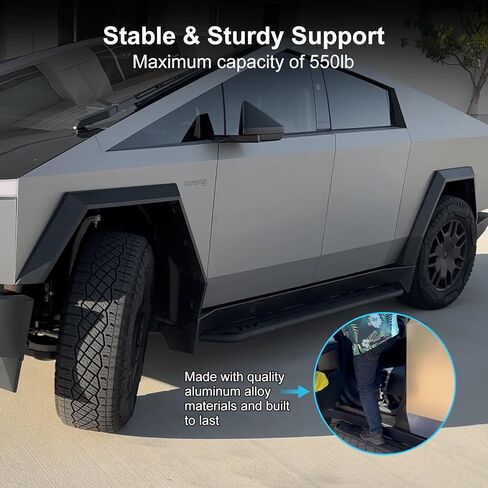2Pcs Running Boards for Cybertruck Side Steps New Upgrade Cybertruck Exterior Brackets Nerf Bars Fit for Cybertruck Door Steps for Tesla Cybertruck Accessories 2024-2025 in Kuwait