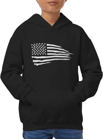 Indica Plateau American Flag Youth Unisex Hoodie in Saudi Arabia