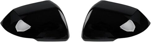 Carbon Fiber Bright Black Rear View Mirror Cover Door Side Reverse Mirror Cap Decorative Protective Shell Compatible For Hyundai Kona 2024(Color:Black) in Saudi Arabia