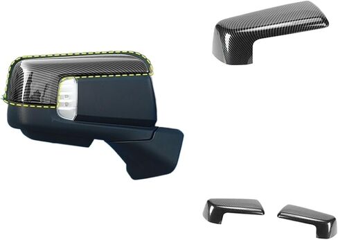 Car Rearview Mirror Shell Decoration Cover Compatible For Silverado Compatible For GMC Sierra 2019 2020 2021 2022 2023 2024 Up(Color:Silver) in Saudi Arabia