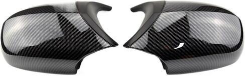 Carbon Fiber Pattern & Black Side Wing Mirror Cover Cap Compatible For BMW 3 Series E90 E91 E92 E93 LCI Facelifted Rearview Mirror Shell(Color:Bright black), hao59ha0o9hao in Saudi Arabia