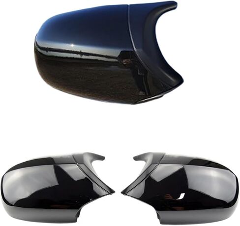 Carbon Fiber Pattern & Black Side Wing Mirror Cover Cap Compatible For BMW 3 Series E90 E91 E92 E93 LCI Facelifted Rearview Mirror Shell(Color:Bright black), hao59ha0o9hao in Saudi Arabia
