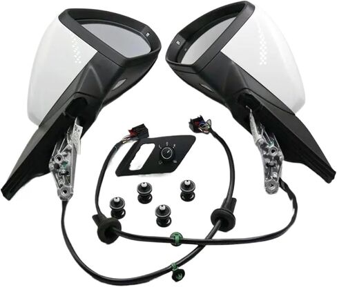 مجموعة مرآة الرؤية الخلفية للسيارات من KLUfo، متوافقة مع Golf 7 MK7 VII، مرآة كهربائية قابلة للطي تلقائيًا 5GG 857 508/507 (اللون: غطاء أسود اللون) in Kuwait