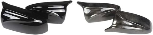 Carbon Fiber/ABS 2x Mirror Cover X5 X6 Car Side Rearview Mirror Cap Cover Shell Replacement Compatible For X5 X6 E70 E71 2007-2013(Color:Forged Carbon Look) in Saudi Arabia