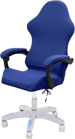 Gaming Chair Cover Set with Armrest Covers, Stretch Ruffled Slipcover for Racing Office Computer Reclining Chairs (Black) in Kuwait