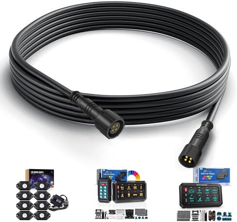 MICTUNING 1PC 6.56FT 4 Pin Extension Cables - Exclusive for 2nd-Gen RGB Rock Lights and P1Y+ Switch Panel Connection in Saudi Arabia