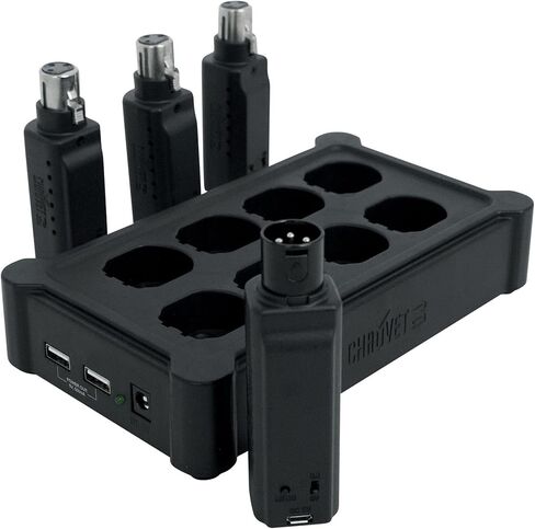 Audiosavings Bundle:(1) Chauvet D-Fi XLR Pack w/(3) Receivers+Charger Turns DMX Lights DMX Bundle with (1) Pair Rockville RPB3-BLACK Handheld Wireless Linking Portable Bluetooth Speakers (Items 3) in Kuwait