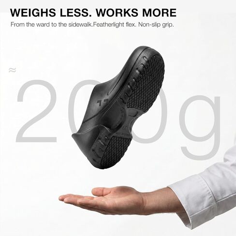 SPIEZ Non Slip Chef Clogs for Men, Slip On Oil & Slip Nursing Work Shoes, Wide Breathable Lightweight Food Service Shoes for Standing All Day Black, US 7-13 in Kuwait