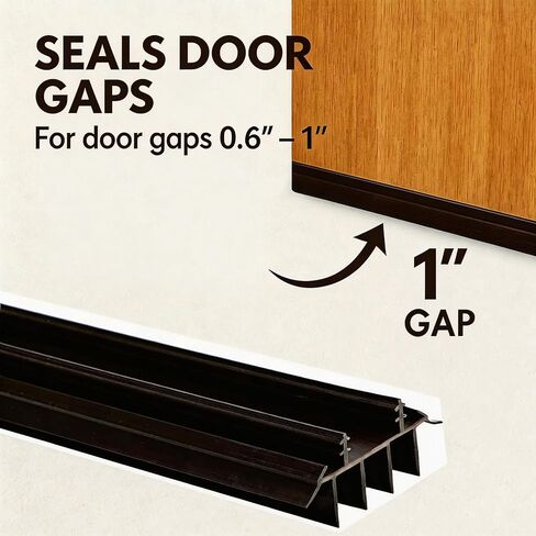 [2 عبوة] 36 بوصة مسح الباب الخارجي مع زعانف الفينيل - تحت الباب من الطقس تجريد الختم | شريط ختم الباب السفلي للواجهة ، العاصفة ، الشاشة والمرآب أبواب | مسودة سدادة وقوارض إثبات (براون) in Kuwait