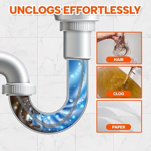 استنزاف ثعبان 25 قدم، استنزاف اوجيه الشعر تسد ​​مزيل الثقيلة مرنة السباكة ثعبان الحمام المطبخ بالوعة نظافة أدوات لأنابيب حوض الاستحمام in Kuwait