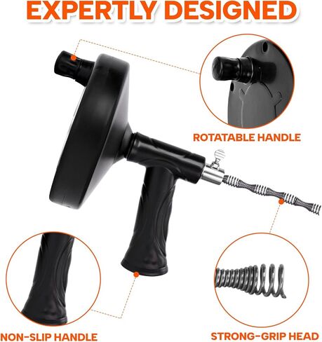 استنزاف ثعبان 25 قدم، استنزاف اوجيه الشعر تسد ​​مزيل الثقيلة مرنة السباكة ثعبان الحمام المطبخ بالوعة نظافة أدوات لأنابيب حوض الاستحمام in Kuwait