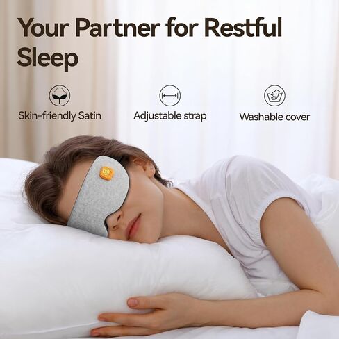 Heated Eye Mask, Cordless Warm Compress for Dry Eyes & Stye, Rechargeable Sleep & Blackout Eye Mask for Travel in Saudi Arabia